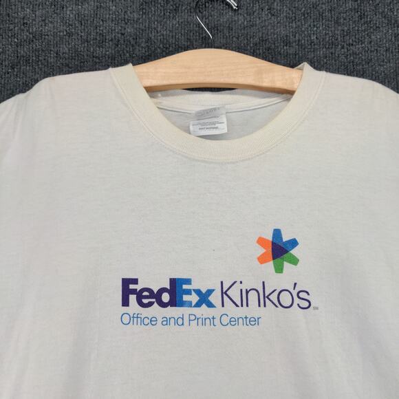 Vintage FedEx Kinko's Office and Print Center T Shirt Size 2XL White Logo - Picture 8 of 13